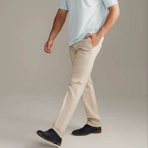 Ropa de moda para el estilo de vida urbano, pantalones chinos para hombre, corte clásico ajustado, algodón suave, duradero, cómodo para el uso diario - Product Image 2