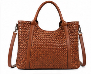 Bolso Tote de Cuero de Grano Completo Tejido a Mano de Primera Calidad para Mujer, Gran Capacidad, con Cierre, Correa para el Hombro, para Playa, Viajes, Oficina, Compras - Product Image 4