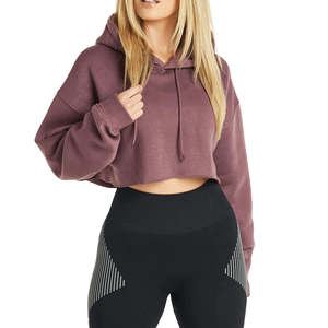 Hoodies pour femmes, sweat-shirt court tendance pour femmes, style décontracté, sweat-shirt d'hiver avec poches, confort en déplacement, OEM - Product Image 1