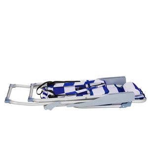 Sedia da Spiaggia Blu a Righe con Capacità 100kg, 63*70*99cm, in Tessuto Oxford Rinforzato, Tubo in Alluminio Argento-Bianco, Portata 100kg - Product Image 4