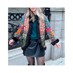 Traditional Banjara Style Autumn Bomber Jacket Bohemian Ethnic Wear Handcrafted Embroidery Tribal Fashion Cotton Lightweight for - Product Image 1