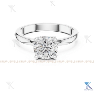 Anillo de compromiso solitario con diamante cultivado en laboratorio, corte redondo, E VVS2, certificado IGI, en oro macizo con engaste de corona, estilo filigrana vintage. - Product Image 5