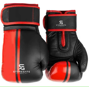Gants de boxe tendance en cuir véritable avec logo personnalisé et sangle de poignet réglable pour un entraînement confortable 2026 - Product Image 5