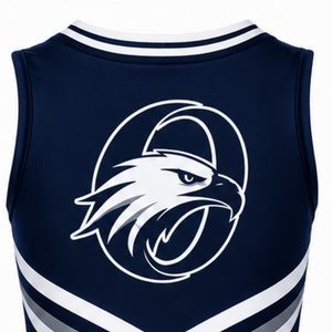 Navy Blue Cheer Shirt Sleeveless Sports Team Uniform Top Performance Training Cheerleading Athletic Wear Competition Clothing - Product Image 5