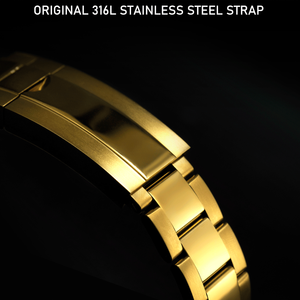 Dropshipping Small MOQ 18K Gold Plating Luxury Men's Business Watch Crystal Stainless Steel 30bar Water Resistant - Product Image 5