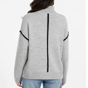 Suéter Elegante y Cómodo para Mujer, Cuello Alto, Textura Suave, OEM ODM, Ropa de Moda Lista para el Invierno - Product Image 2