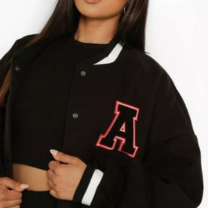 Chaqueta Varsity de Manga Larga para Mujer, Venta al por Mayor, Diseños Únicos Personalizados, Ropa Casual Urbana, Personalizable, Impermeable, Transpirable, Lisa - Product Image 6