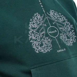 Fashion Embroidery Winter <b>Hoodies</b> <b>for</b> <b>Men</b> Cotton Blended Fleece Pullover with Artistic Stitch <b>Work</b> Pocket Casual Street Wear - Product Image 5