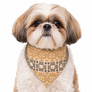 Bandana pour chien en coton à motif géométrique de qualité supérieure, doux, respirant, lavable, fait main, vente en gros, foulard en coton personnalisé pour chiens - Product Image 1