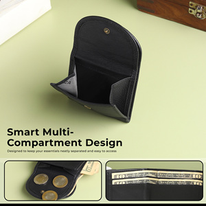 WRIZA Genuine Leather <b>Wallet</b> for Women Black Textured Purse with <b>Card</b> Slots Coin Pocket Compact Organizer Handheld Ladies Clutch - Product Image 6