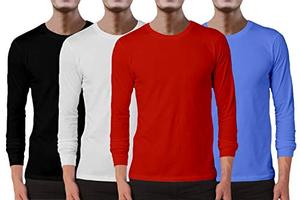 Camiseta de cuello redondo para hombre, corte regular, mezcla de algodón, manga larga, informal, cómoda - Product Image 2