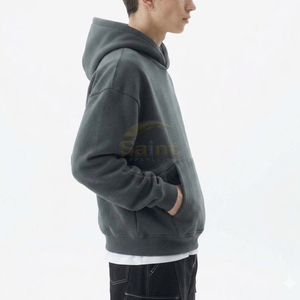 เสื้อฮู้ดดี้โอเวอร์ไซส์ผู้ชาย สไตล์ลำลอง พิมพ์ลายดิจิทัล ตัวอักษรพิมพ์ลาย กระเป๋าหน้า ผ้าฝ้าย 100% - Product Image 3