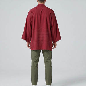 <b>Men's</b> Oversized Print Double Breasted Eco-Friendly <b>Kimono</b> <b>Jacket</b> Full Sleeve Casual Shirt Open Front Collarless Sporty Spring - Product Image 6