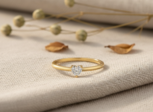 Bague Solitaire Cœur en Or Massif 10K Personnalisée avec Diamant de Laboratoire VVS1 Certifié pour Femme – Minimaliste, Promesse, Vente en Gros, Cadeau - Product Image 6