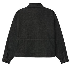 Vintage Black Denim <b>Work</b> Jacket Men's Relaxed Fit Full Zip Cotton Streetwear Outerwear OEM Private Label Custom Manufacturer - Product Image 2