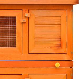 Grande cage rectangulaire en bois brun pour lapins, cage pour animaux de qualité supérieure - Product Image 6