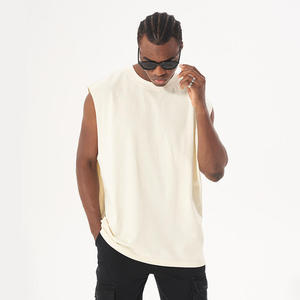 เสื้อกล้ามโอเวอร์ไซส์ผู้ชาย ทรงหลวม ไหล่ตก ผ้าฝ้าย ไม่มีแขน เสื้อยืดออกกำลังกาย เรียบง่าย ใส่สบาย ระบายอากาศดี เหมาะสำหรับฤดูร้อน ชุดลำลองสำหรับผู้ชาย - Product Image 1