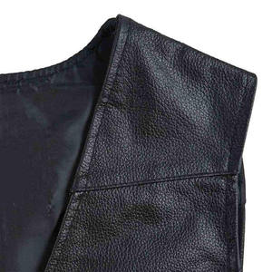 VIBE SEWN OEM 100% Cuir de vachette noir original, veste gothique pour femmes à double boutonnage, poches latérales, sans manches, grande taille, hiver - Product Image 3