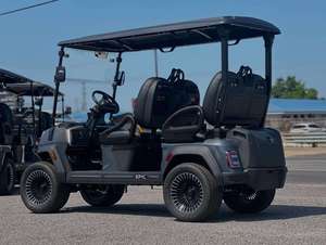 Voiturette de golf électrique de haute qualité, 6 places, noire, avec toit et jantes en alliage, véhicule utilitaire extérieur - Product Image 5