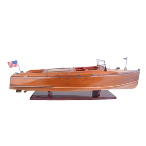 Modelo de barco de madera Chris Craft Runabout hecho a mano, decoración náutica para hotel, oficina, hogar y regalo - Contacto para venta al por mayor - Product Image 3