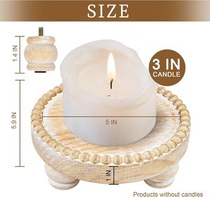 Pequeños Soportes de Madera para Decoración, Soportes Redondos de Madera para Exhibición, Platos y Bandejas para Velas, Bandejas para Velas Estilo Rústico, Decoración del Hogar - Product Image 1