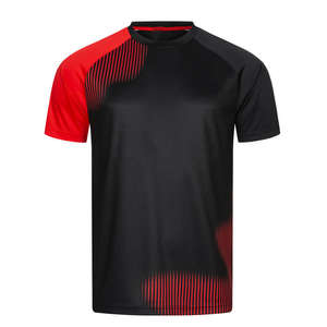 Camiseta transpirable de manga corta para hombre y mujer, ropa deportiva de secado rápido con cuello redondo para tenis de mesa - Product Image 1