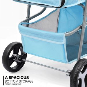 TH-PPS-061 Pet <b>Travel</b> Buggy with Rainproof Top Soft <b>Mattress</b> and Zipper Entry for Safe Comfortable Movement - Product Image 5