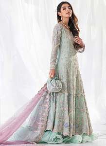 Embroidered Silk Net Shawl Floral Ethnic Scarf Sheer Statement <b>Wrap</b> Skin-Friendly for Wedding Party <b>Bridal</b> Wear - Product Image 2