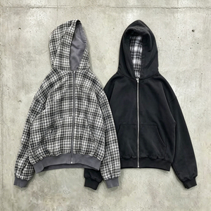 เสื้อคลุมโอเวอร์ไซส์สีดำลำลองแบบซิป ป้องกันรอยยับ บุซับใน ผ้าถัก สตรีทแวร์ ฤดูใบไม้ร่วง คอตั้ง พิมพ์ลายดิจิทัล ผ้าฝ้าย 100% - Product Image 2