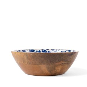 Beautiful Wooden <b>Bowl</b> With <b>Enamel</b> Design Decorative Fruit Holder For Countertop Display Elegant Dining Serving Accent Home Decor - Product Image 5