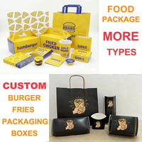 Caja de Papel para Hamburguesas con Impresión Personalizada, Caja de Embalaje para Comida para Llevar, para Comida Rápida