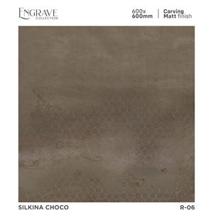 Azulejos de porcelana de 60x60 cm con tallado artístico y acabado mate que ofrece una armonía texturizada y un equilibrio refinado para el suelo interior. - Product Image 1