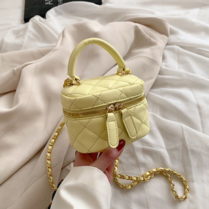 Sac à bandoulière matelassé en cuir PU de luxe à motif géométrique, sacoche à chaîne pour femme, fermeture éclair, usage quotidien - Product Image 5
