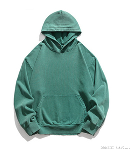 Sweat-shirt à capuche zippé surdimensionné pour homme, gris uni, en molleton bouclette, décontracté, pour l'automne, 320 g/m², coupe classique, en coton tricoté - Product Image 4