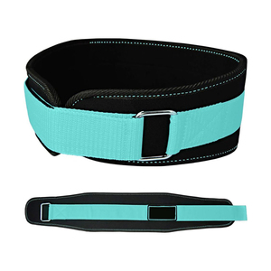 Ceinture de musculation réglable en néoprène bleu sarcelle, protection professionnelle et compression pour le soutien lombaire, entraînement de force en salle de sport - Product Image 2