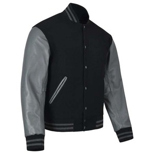 Men's Embroidered Letterman <b>Jacket</b> High-Quality Custom Varsity <b>Jacket</b> for School and Sports Teams Wool Body <b>Leather</b> Sleeve - Product Image 2