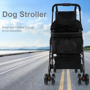 Poussette tout terrain TH-PPS-167 pour animaux de compagnie pour une utilisation en extérieur avec pneus en caoutchouc et poignée Options de taille et de couleur personnalisables - Product Image 3