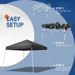 Gazebo Pieghevole Portatile 8x8ft, Tenda Pop-up Facile da Trasportare per Campeggio e Patio, Versatile e Ripiegabile - Product Image 4
