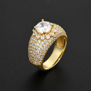 Bague Hip Hop pour Homme Plaqué Or 18 carats, Diamant Taille Poire Certifié IGI, Brillante, Luxe, Type Chevalière, Grande Pierre, Tendance - Product Image 2