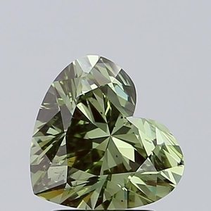 Diamant de laboratoire de 1,99 ct, taille cœur, vert vif fantaisie, SI1, certifié IGI, CVD, diamant en vrac pour la fabrication de bijoux - Product Image 1