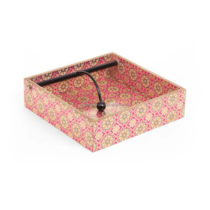 Boîte à mouchoirs en émail imprimée décorative support rectangulaire fait à la main pour hôtel, bureau et style intérieur - Product Image 6