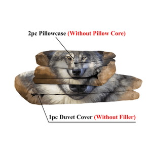 Set di biancheria da letto Wolf Pack Animal Leaders, copripiumino con motivo a pois e stile moderno - Product Image 4