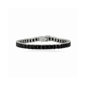Pulsera de tenis unisex de lujo de plata de ley 925 con ónix negro natural talla princesa, precio al por mayor - Product Image 1