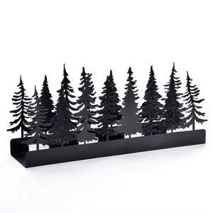 Modern Metal Tree Shape Christmas <b>Decoration</b> Black Finish Handicraft Holiday Decor - Product Image 4