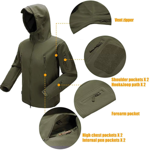 Chaqueta Táctica Softshell para Hombre con Capucha, Ropa de Trabajo para Exteriores, Chaleco Utilitario - Product Image 3