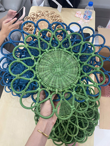 Handmade Woven Natural Rattan Placemat <b>Round</b> <b>Table</b> <b>Mat</b> Eco Friendly Dining Decor Rattan Charger Plates for Wedding Party Events - Product Image 6