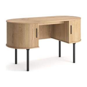 Mueble Consola de Teca con Puertas Verticales Acanaladas - Product Image 1
