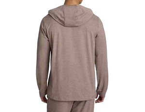 Conjunto de Pijama de Manga Larga para Hombre, Tejido Térmico de Forro Polar, Transpirable, 300g, Cuello Redondo, Color Sólido, Informal, para Otoño, Poliéster/Algodón - Product Image 5