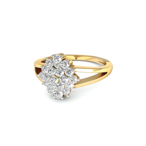 Anillo de Diamantes Naturales Certificados en Racimo para Mujer, Oro Amarillo de 14K |   Joyería Fina de Lujo para Regalo de Aniversario o Compromiso - Product Image 2