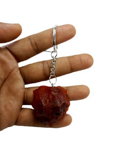 Pierre naturelle cristaux bruts agate cornaline rouge pierres de guérison porte-clés en cristal de pierre brute personnalisé fourniture en gros de guérison - Product Image 3